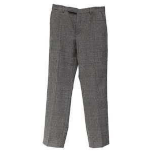 Celine Prince Of Wales Check Trousers in Grey Wool